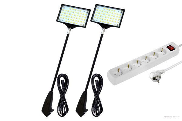 2 lampes LED 12W 100-220V avec multiprise pour stand promotionnel ou mur d'images